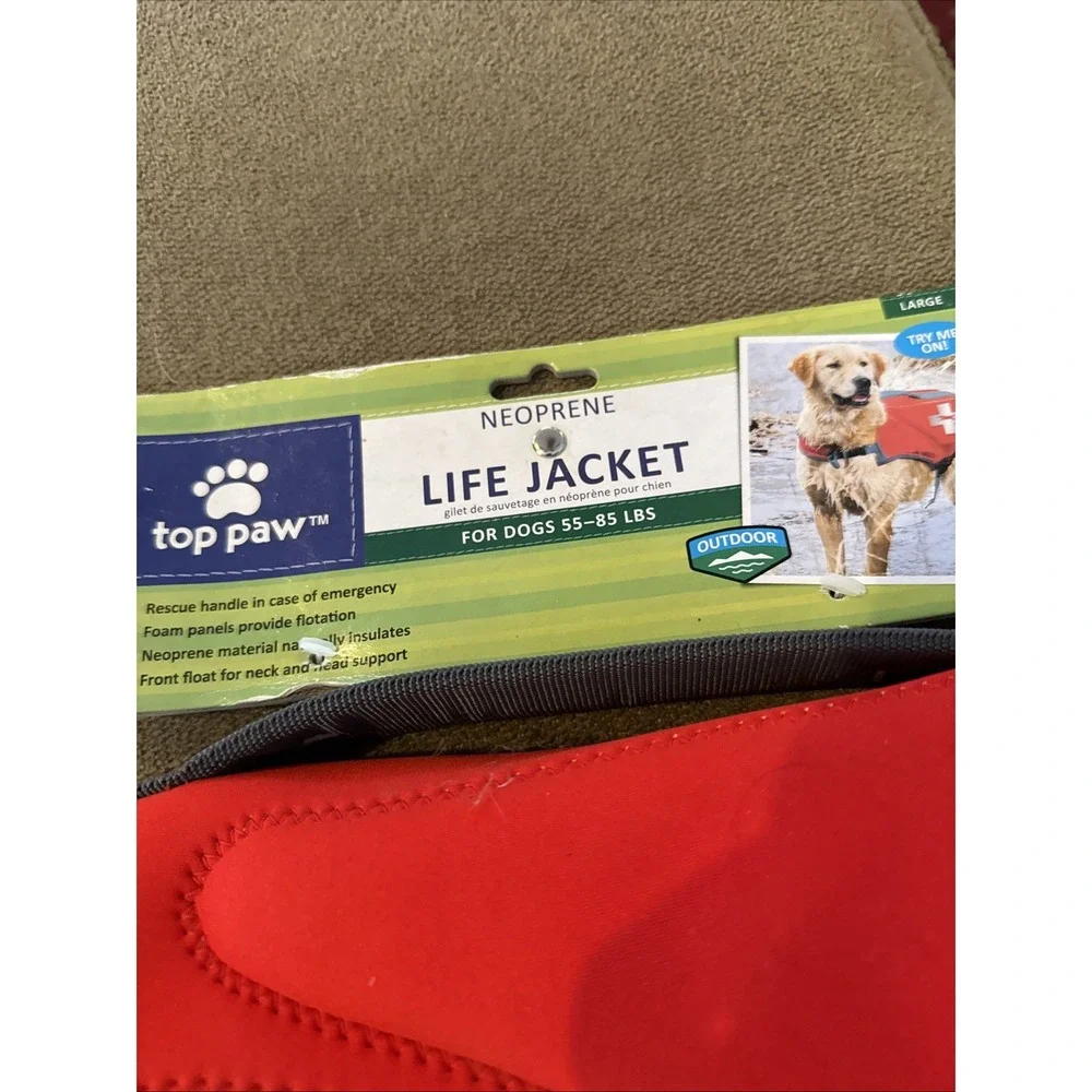 Top Paw Neoprene Dog Life Jacket Size Large 55-85 Lbs New (TD)